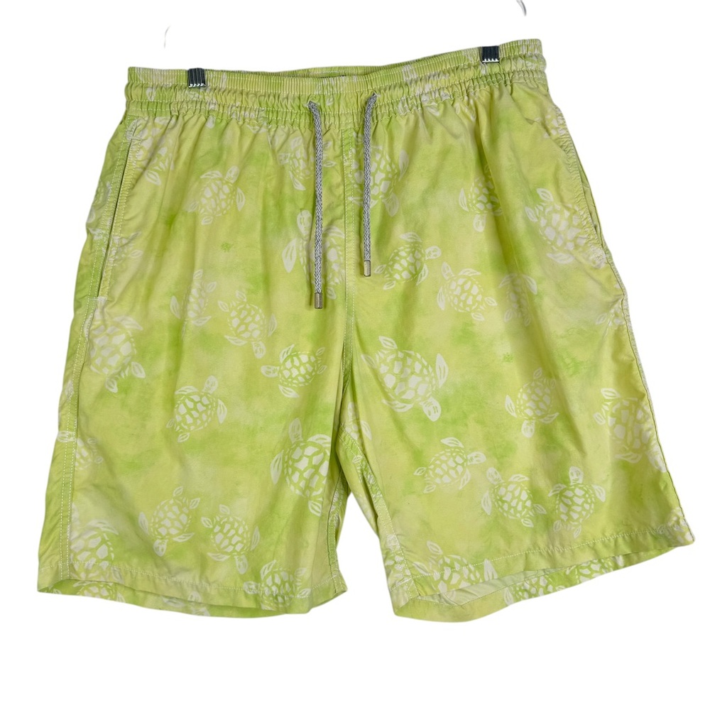 Vilebrequin Men’s Lime Green Turtle‎ Swim Trunks Board Shorts Bathing Suit XL
